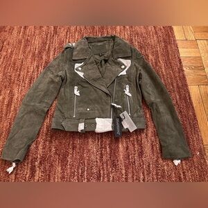 NWT Blank NYC Suede Gray Moto Jacket Size XS